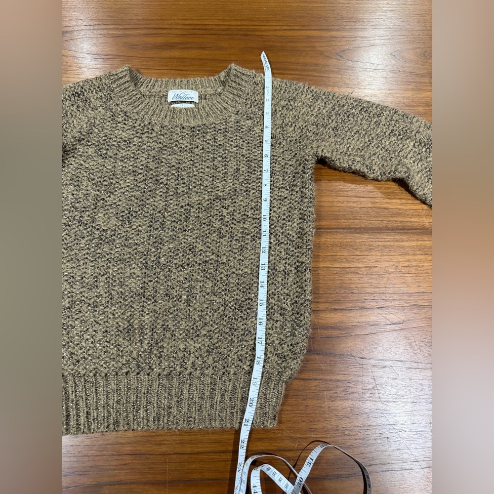 Vintage Chunky Made Specially by Wallace Brown Ribbed Crew Neck Sweater Size S - Picture 7 of 7